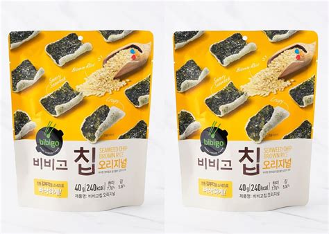 Korean Snack Cj Bibigo Seaweed Chip Original Brown Rice Taste G X