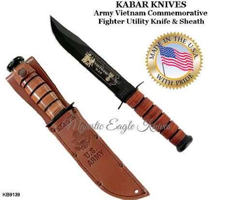 Kar Bar Knives Kb9139 Ka Bar Us Army Vietnam Commemorative Fixed Blade Knife And Sheath