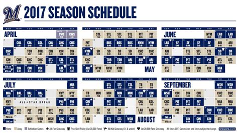 Milwaukee Brewers 2017 schedule