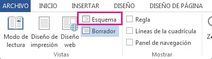 Crear Un Esquema De Documento En La Vista Esquema Word