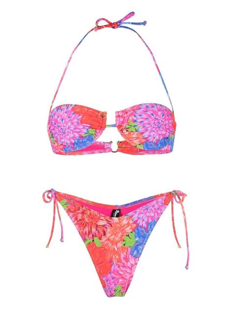 Reina Olga Penny Floral Print Bikini In Pink Lyst