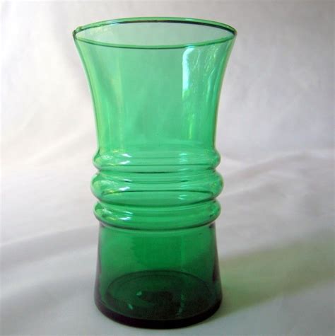 Vtg Anchor Hocking Forest Green Ringed Tumbler 1100 Via Etsy Vase