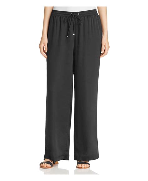 Lyst Calvin Klein Drawstring Wide Leg Pants In Black