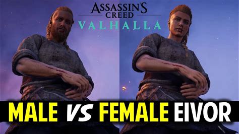 Male Vs Female Eivor Intro Scene Side By Side Character Comparison Assassins Creed Valhalla