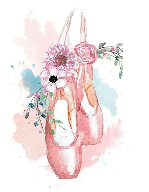 Zapatillas De Ballet Ballerina Art Watercolor Wall Art Etsy Wall Art