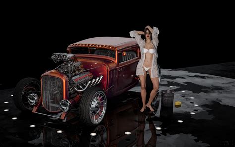 Hot Rod Carwash 3d Desktop Hd Wallpaper