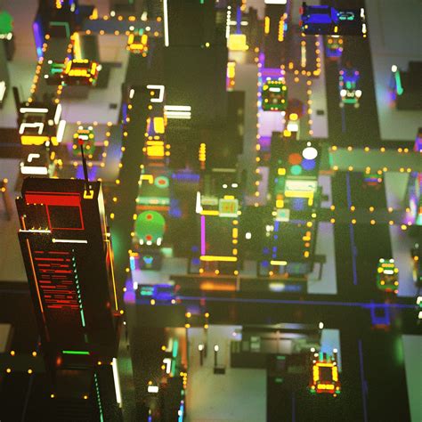 Ciberpunk Voxel City On Behance