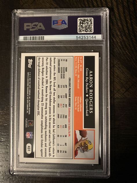 Aaron Rodgers Rookie Card Psa Topps Ebay