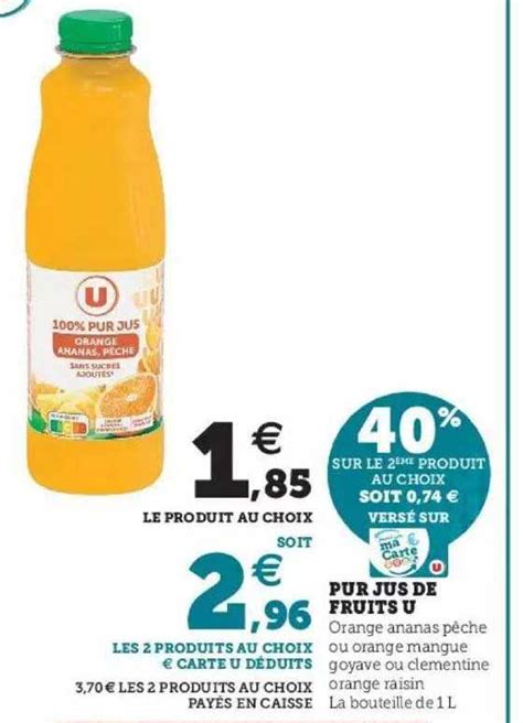 Promo Pur Jus De Fruits U Chez Hyper U ICatalogue Fr