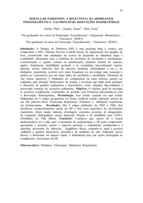 Doença de parkinson a relevância da abordagem fisioterapêutica nas