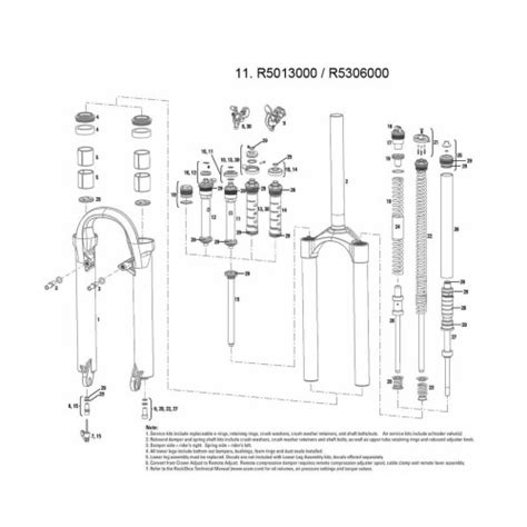 Rockshox Front Suspension Internals Right Tora Damper Turn Key