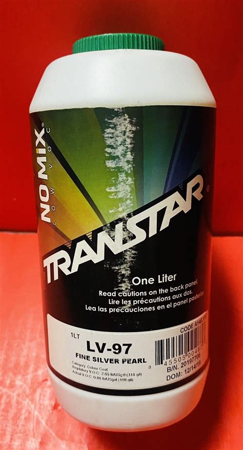 Transtar No Mix Toner LV 97 Finer Silver Pearl Basecoat 1 Liter Low Voc