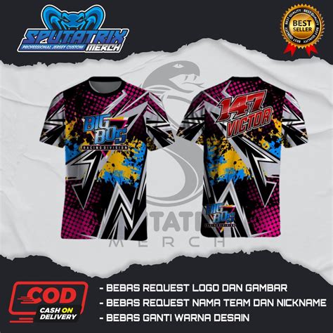 Jual Jersey Kaos Baju Racing Desain Custom Bahan Dryfit Wafer