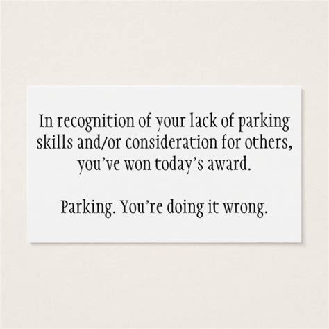 Bad Parking Cards