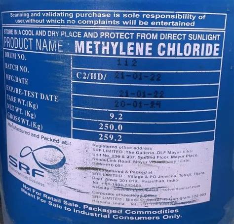 99 Industrial Grade Mdc Methylene Dichloride Packaging Size 50 Kg