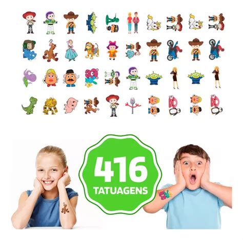 Tatuagem Tempor Ria Infantil Toy Story Menino Menina Kit