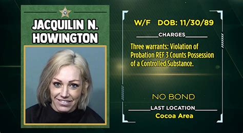 WHEEL OF FUGITIVE Brevard Sheriffs Office Names Jacquilin N