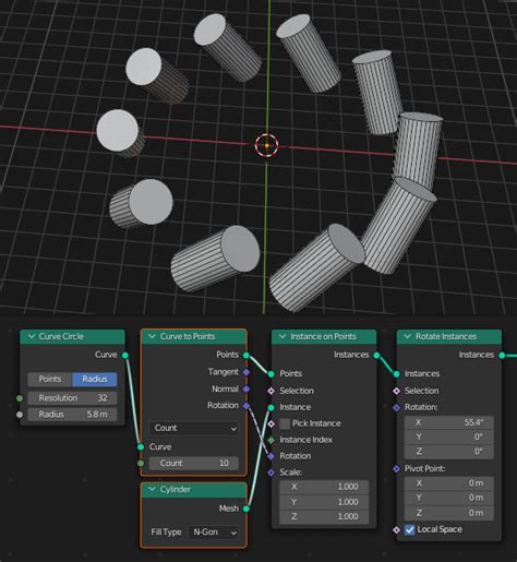 Geometry Nodes Geonode Setup To Create A Multi Object Radial Array