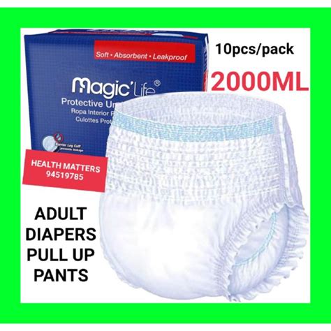 ♥️🇸🇬 Magic Life Max Absorbency Adult Diapers Pants 10pcs Per Pack Adult