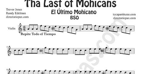 tubescore: The Last of the Mohicans sheet music for Violin Last of ...