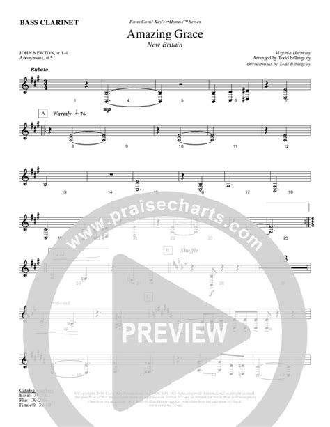 Amazing Grace Bass Clarinetsheet Music Pdf Todd Billingsley Praisecharts