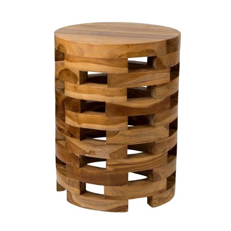 Open Slat Wooden Side Table Jati Visions