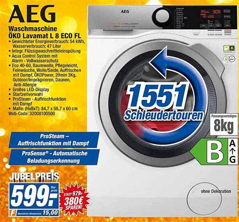 Aeg Waschmaschine Lr7fl941ex öko Lavamat Angebot bei Expert