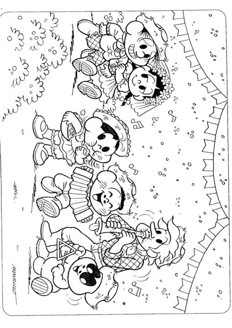 Festa Junina Turma Da Monica Para Imprimir - Festa Junina com a Turma da Mônica para imprimir e colorir