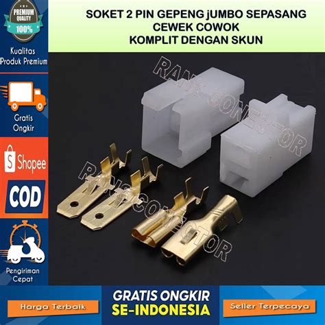 Jual SOKET SOCKET CONNECTOR KONEKTOR DINAMO CAS 2 PIN JUMBO MALE FEMALE