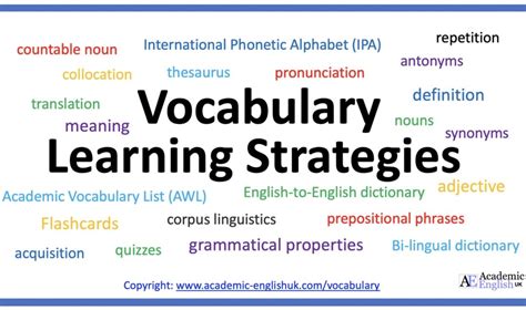 Vocabulary Learning Strategies Academic English UK