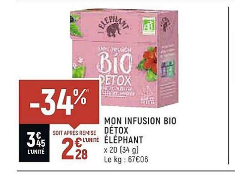 Offre Mon Infusion Bio D Tox L Phant Chez Spar