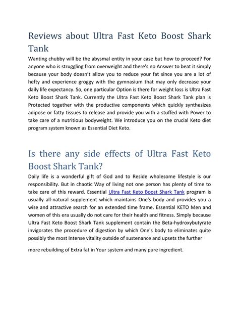 Ppt Ultra Fast Keto Boost Shark Tank Powerpoint Presentation Free