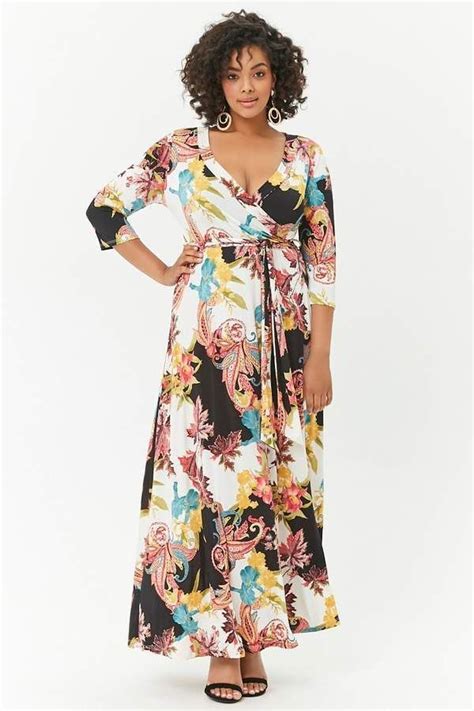 Floral Print Surplice Maxi Dress