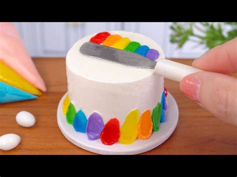 Miniature Rainbow Cake Decorating From Tiny Cakes Recipe On