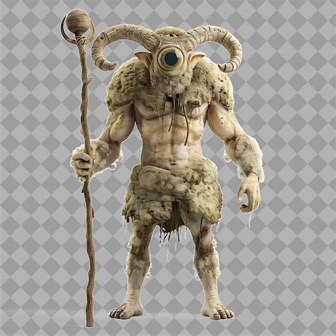 Male Cyclops Greek Mythology Style Creature With Giant Form Isolated ...