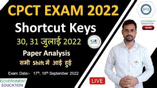 Cpct Exam Computer Shortcut Keys And Function K Doovi