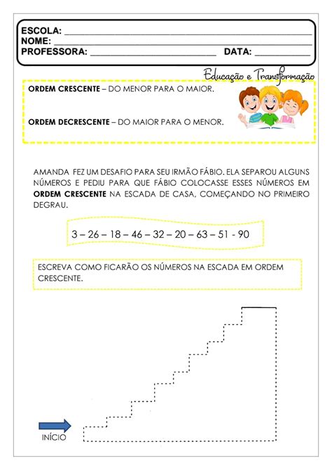 Ordem Crescente E Decrescente Atividade De Matem Tica Para Trabalhar