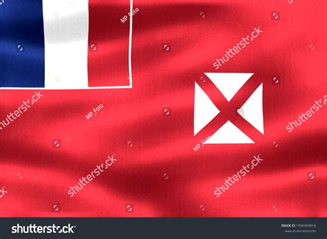 3dillustration Wallis Futuna Flag Realistic Waving Stock Illustration