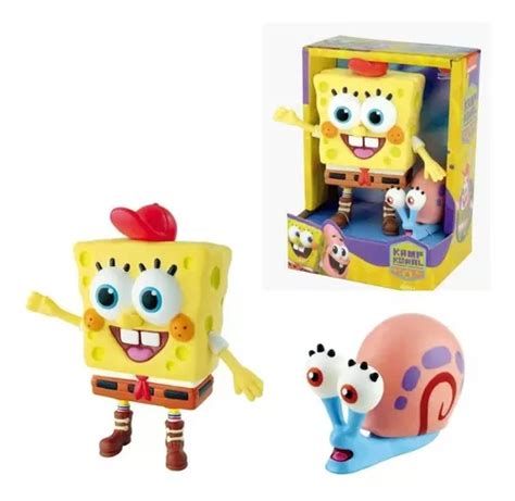 Boneco Bob Esponja E Garry Vinil Articulado Frete grátis