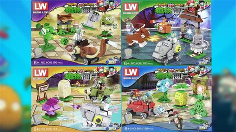 Lego Plants Vs Zombies 4 Boxes 15 PVZ Game Characters Brick Sets Unbox