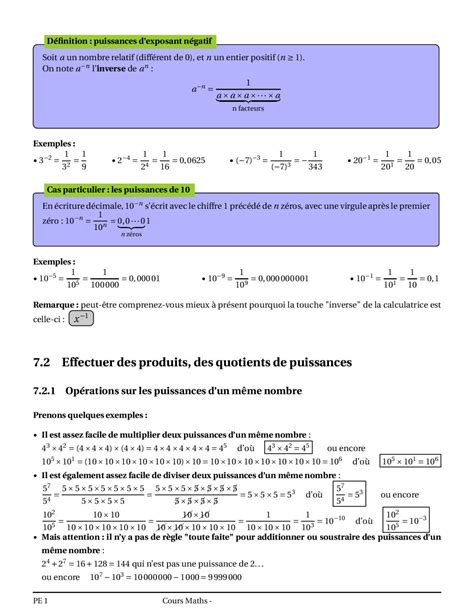 Puissances 4ème exercices corrigés Dyrassa