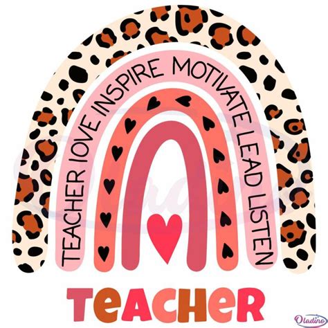 Rainbow Teacher Svg Digital File Kindergarten Teacher Svg Oladino