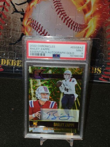 2022 Panini Chronicles Essentials Bailey Zappe RC Rookie Auto Gold 4 5