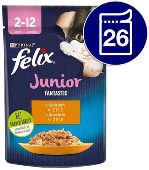 Felix hrana za mačke Fantastic Junior s piletinom u želeu 26 x 85 g