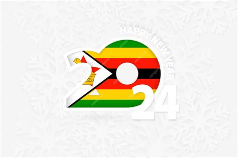 Premium Vector | New Year 2024 for Zimbabwe on snowflake background