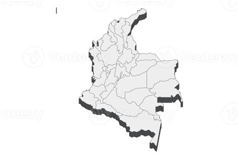 3D Map Illustration Of Colombia 12025202 PNG