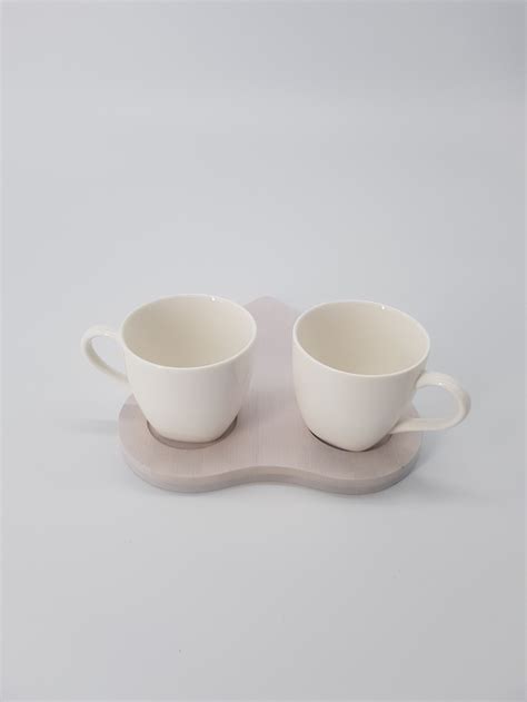 Set Tazzine Caff In Porcellana Con Base Legno Aurora Shop