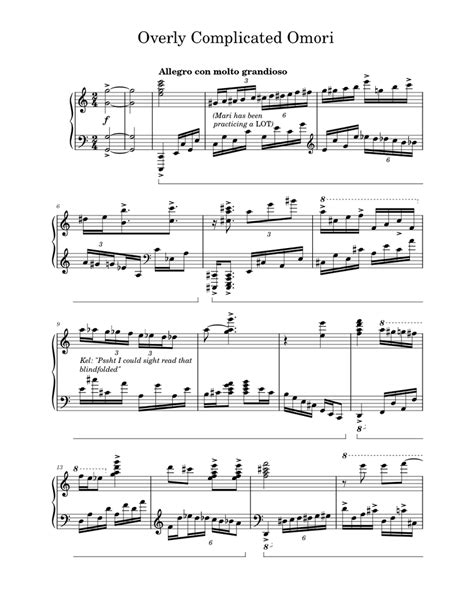 Omori Medley Final Duet My Time By Your Side Sheet Music For Piano Solo