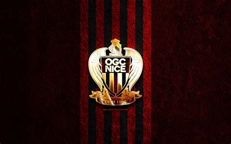 T L Charger Logo Dor De L Ogc Nice K Fond De Pierre Rouge Ligue