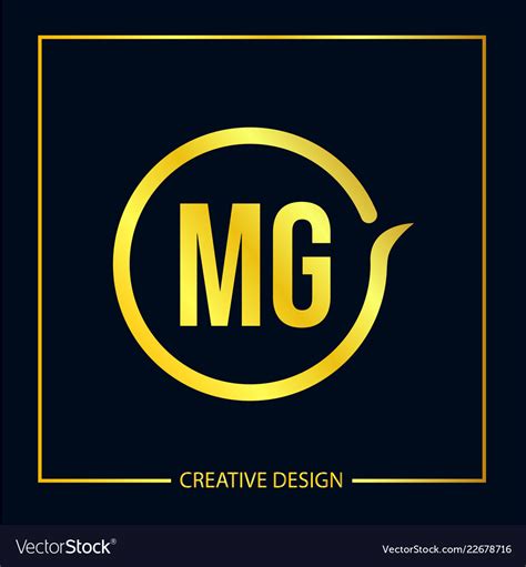 Initial Letter Mg Logo Template Design Royalty Free Vector